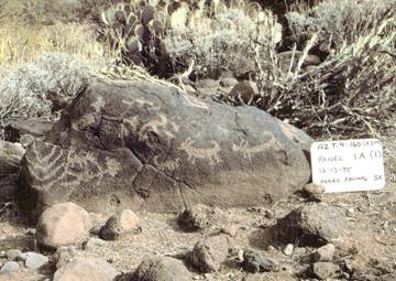 Hohokam Petroglyph at Dog Bite Site, Lake Pleasant, Arizona 
