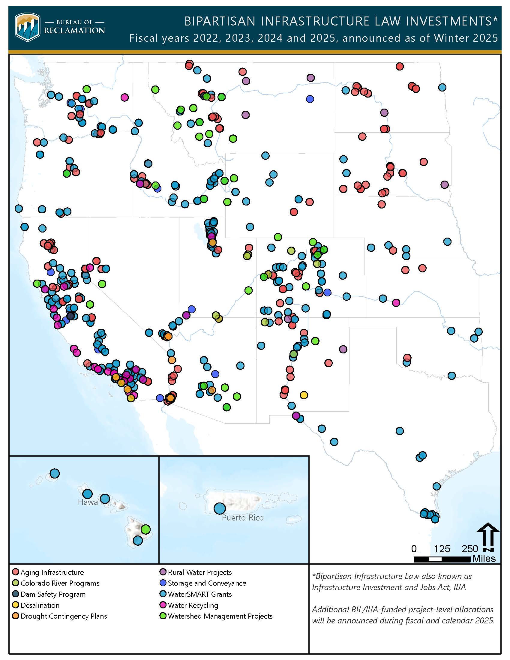 Map of Reclamation regions displaying projects