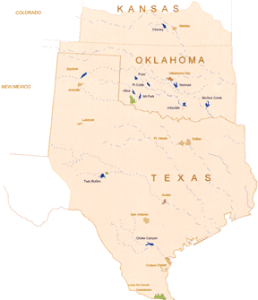 Area Map of the Oklahoma Texas Area