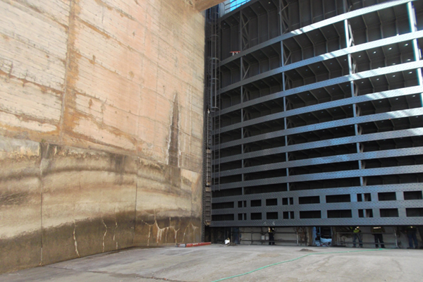 Downstream side of refurbished gate.