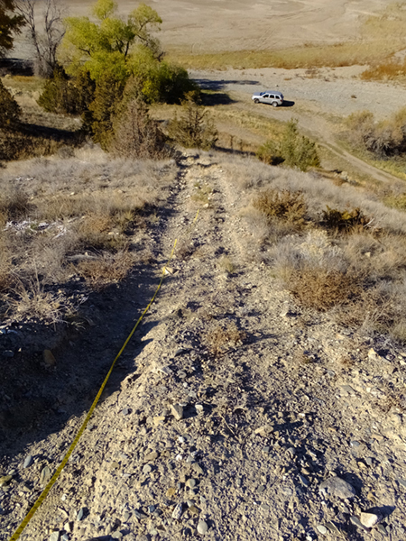 Steep hillsides marred by OHV use cannot regenerate on their own due to increased erosion after rainfall.