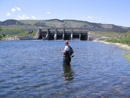 A nice day for fishing on the Big Horn River below the Yellowtail Afterbay Dam. Photo by Bill Cole