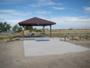 Cottonwood Bay Campground site #1 accessibility retrofit at Boysen State Park, Boysen Reservoir. Photo by Harold Morrow