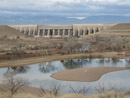 Pueblo Dam Spillway section as seen from downstream. Photo by Stanley Core.