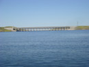 Fort Peck Spillway from the middle of Fort Peck Lake.