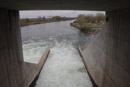 Yellowtail Afterbay Dam releases water into the Bighorn River.