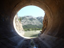 Looking downstream from within the Gibson Dam Spillway Tunnel, Sun River Project, Mont. Photo by Sean Keeney.