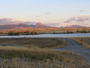 Sunrise on the Sawtooth Range looking over Pishkun Dikes Reservoir at Dike 4. Photo by Charles L. Hardes.