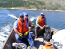 Reclamation employees returning from trash cleanup at Mahogany Cove Campground on Canyon Ferry Reservoir. Photo by Taryn Preston.