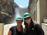 Reclamation interns Kelsey and Emily at the Bufflalo Bill Dam in Wyoming. Photo by Steven Schelske.