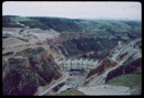 Construction progress on Yellowtail Dam in Montana from 1963 to 1966.