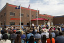 A general view of the dedication ceremony held at the water treatment plant.