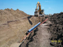 24 inch treated water pipeline being laid to serve Minnesota.