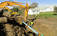 Pipe being laid for the Lewis and Clark Rural Water System