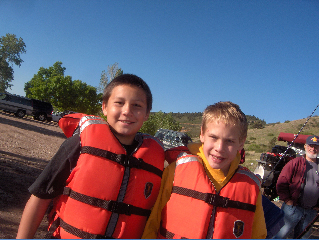 photo: Brothers Timber and Forrest are ready for the day.