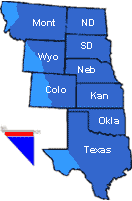 Missouri Basin and Arkansas-Rio Grande-Texas Gulf Regional Map