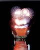 Photo - Fireworks over the dam, June 2002, during Reclamation's Centenial celebration.