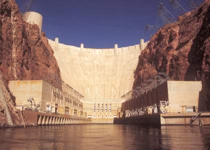 View of Hoover Dam from the Colorado River