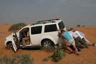 desert driver stuck in sand