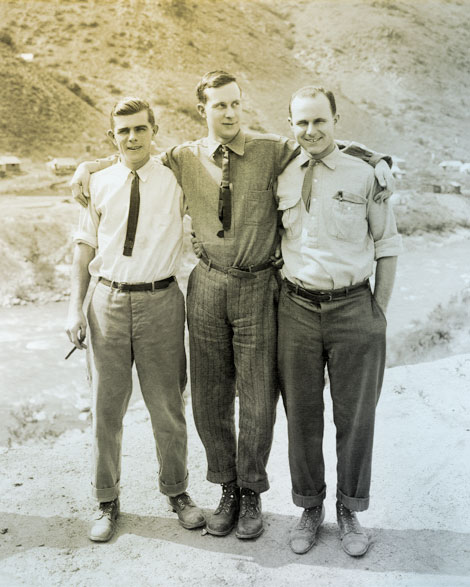 Photographs of Walter Lubken are rare.  In this photograph, Lubken is on the left holding a cigar.  The photograph was taken at Arrowrock Dam, Idaho, in 1912. (Reclamation photograph)