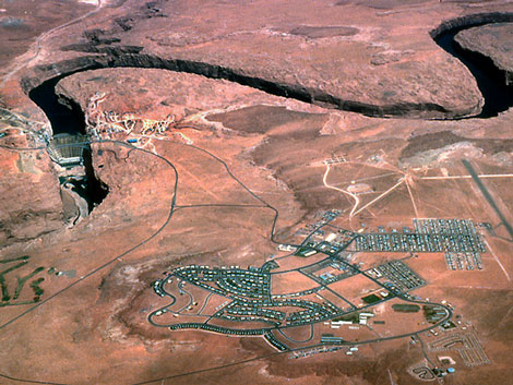 Aerial view of Page, Arizona – 1963. Reclamation photo.