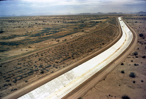 Completed section of the CAP canal, prior to being filled with Colorado River water.