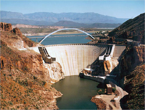Modified Theodore Roosevelt Dam, 1996. (Reclamation photograph)