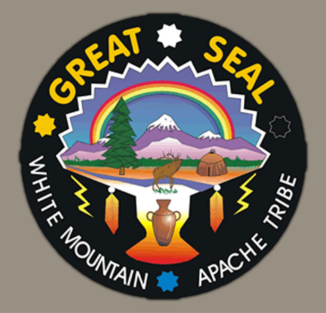 The great seal of the White Mountain Apache Tribe.