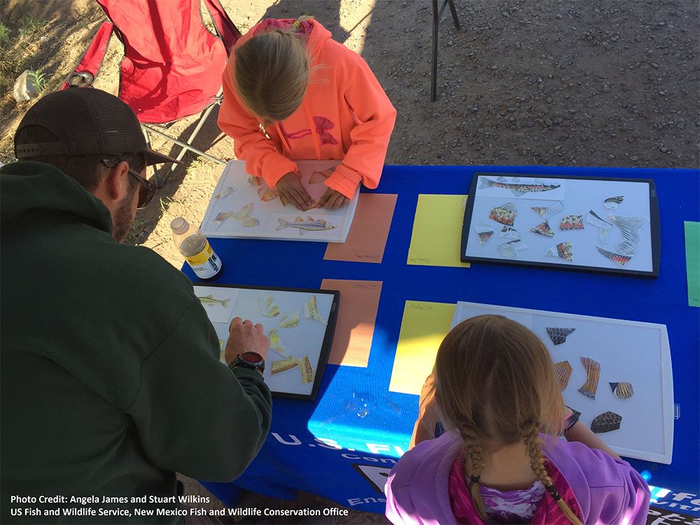 Photo of children putting together native fish puzzles.