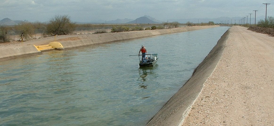 Boat electrofisher in CAP canal