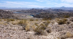 Vista of Lake Mohave, Davis Dam and the Colorado River