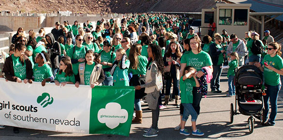 Girl Scouts Walking on Hoover Dam