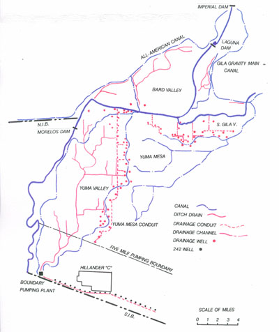 map of Yuma area well fields