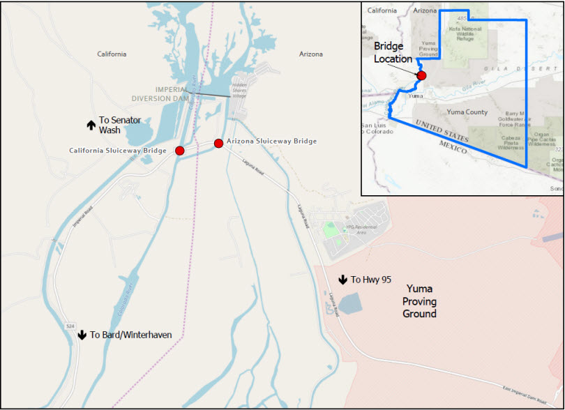 Map showing bridge deck work zones.