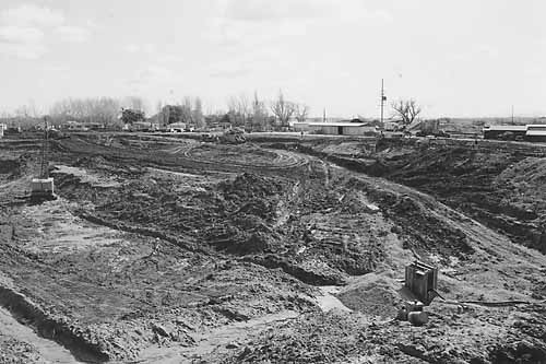 Construction excavation for the TFCF, February 1956
