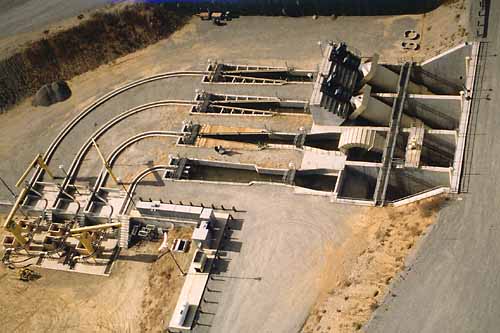 Aerial view of the Red Bluff Research Pumping Plant in Red Bluff, California.