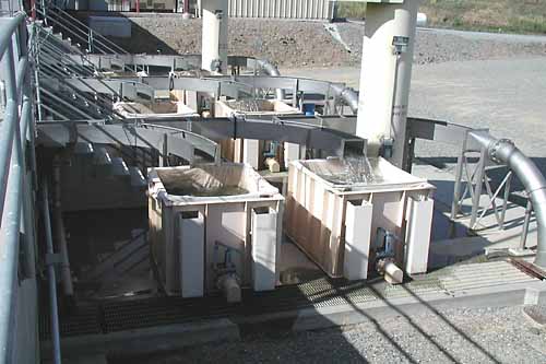 Fish holding tanks at Red Bluff Research Pumping Plant in Red Bluff, California. Photo by Sandy Borthwick.