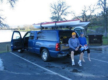 photograph of kayaks at Foxtail; click for larger photo