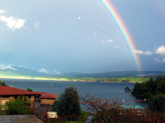 photograph of a Rainbow Over Headquarters; click for larger photo