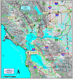 image of Lake Berryessa's vicinity map; click for larger photo