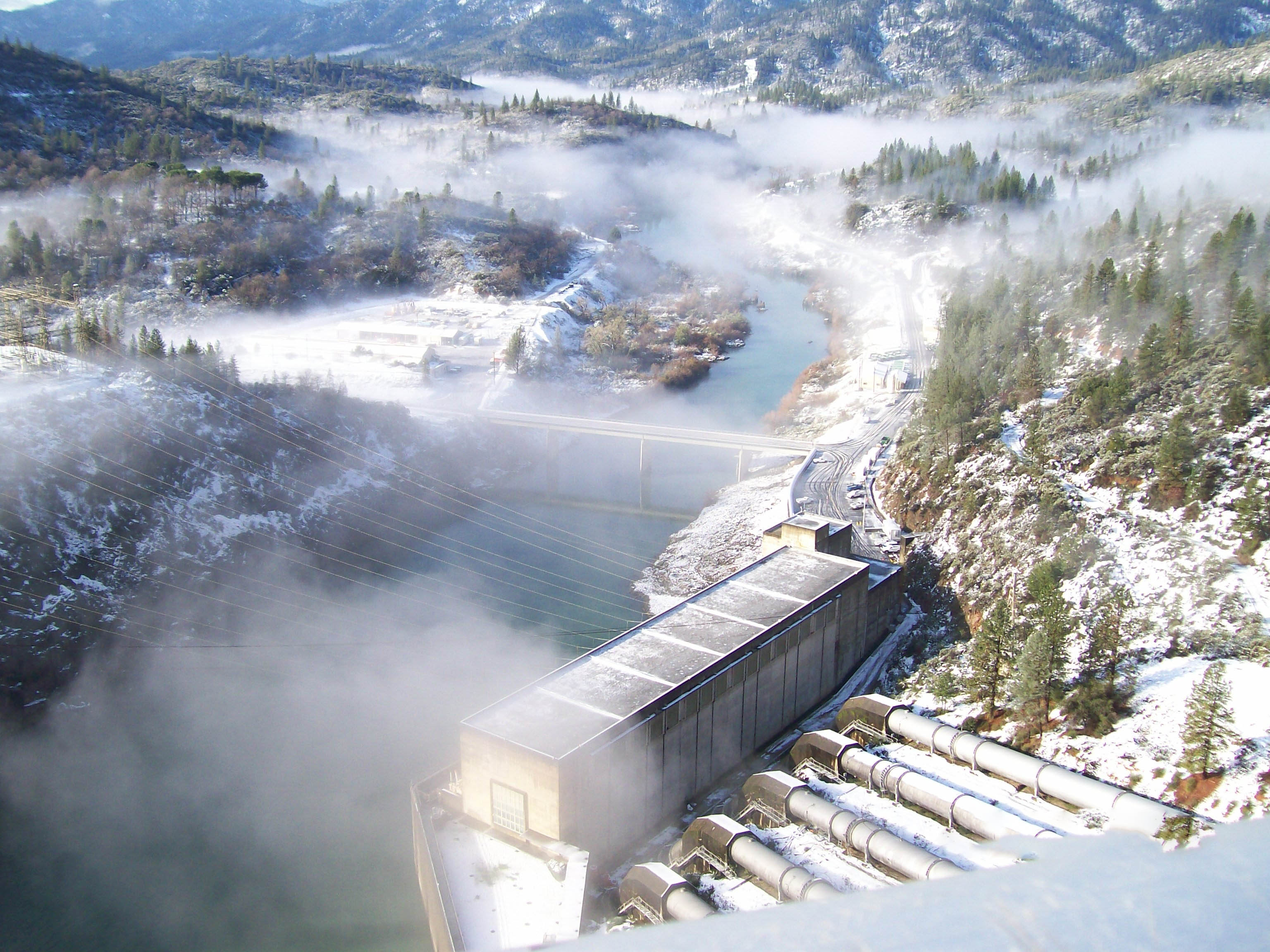 Shasta Dam aerial photograph Shasta Dam hydropower