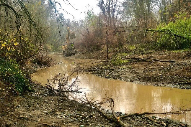 Side channel excavation and woody material placement underway at Anderson River Park (Courtesy photo)