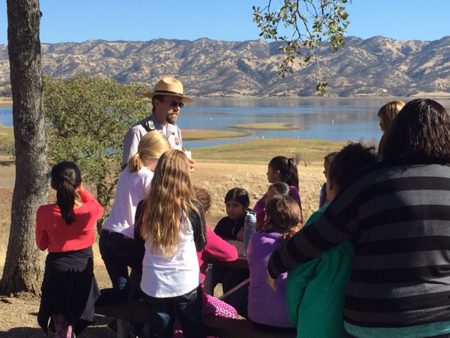  Park ranger introducing students to Lake Berryessa.
