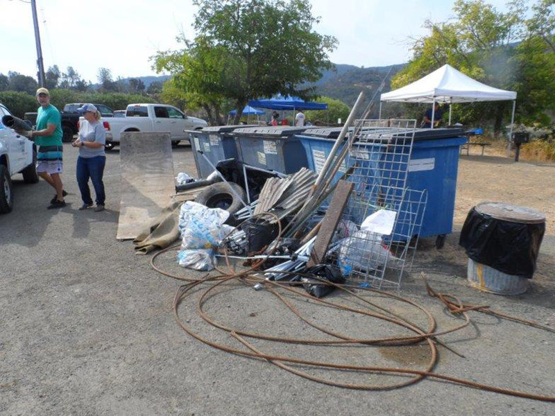 Trash collected and piled up from Steel Canyon.