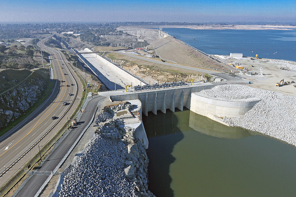Photograph: completed auxiliary spillway