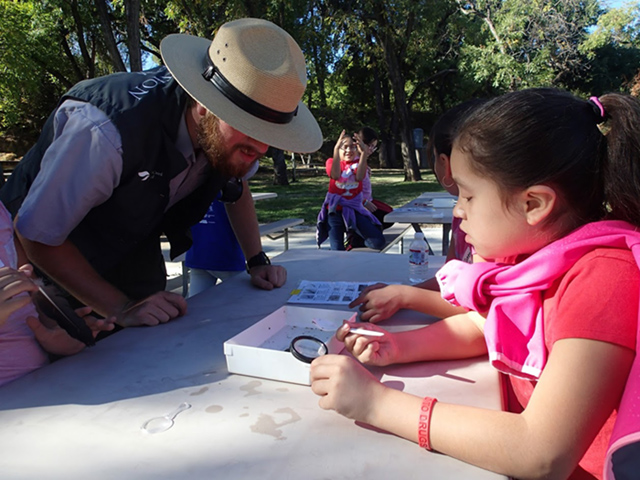 Kids at the Salmon Festival stopped by to learn about Lake Berryessa