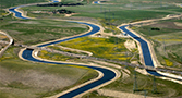 Ariel view of the Delta-Mendota Canal/California Aqueduct Intertie Project and Pump Station located between the California Aqueduct and the Delta-Mendota Canal, Wednesday, May 2, 2012.