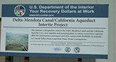 sign at the Delta-Mendota Canal/California Aqueduct Intertie “Project Completion Ceremony”, Wednesday, May 2, 2012