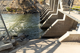 closer view of the Downstream side of the Fernley Check Structure