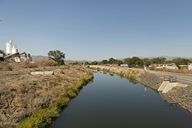 Looking upstream along the Truckee Canal in Fernley, NV